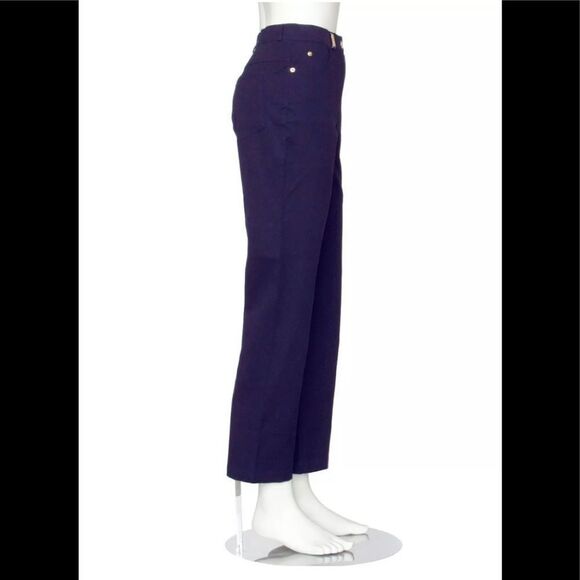 ST John Sport Navy Stretch Cotton Pants Size 0 - Picture 2 of 12